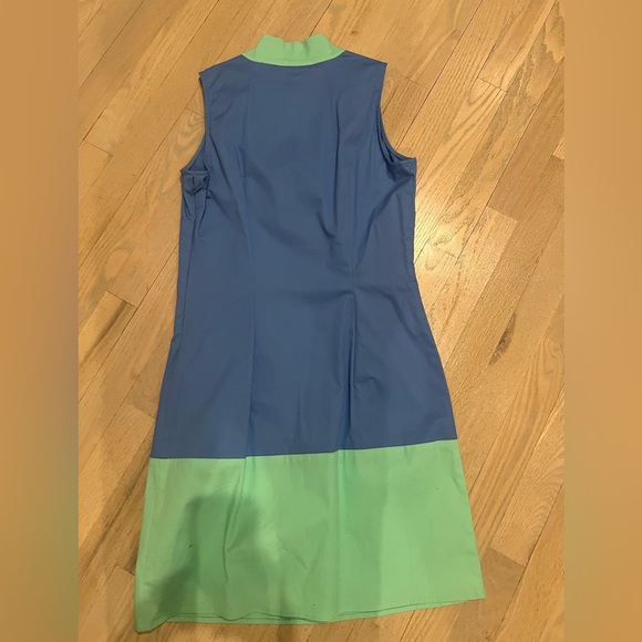 NWT STS Sail to Sable Dress Navy Blue Teal Sleeveless Colorblock Stretch Size XS - Picture 9 of 12